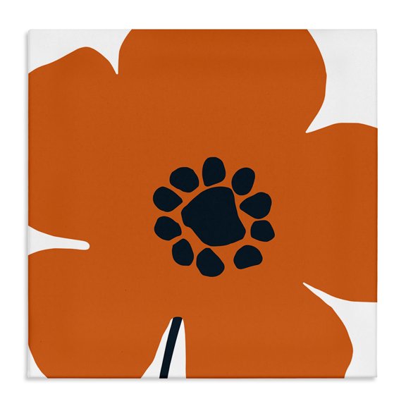 Stupell Industries Mid-Century Pop Art Orange Floral Canvas Art, 17 x 17, by Wild Apple Portfolio