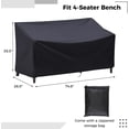 thumbnail image 2 of Outdoor Patio Garden Bench Cover - 2/3/4 Seat Outside Park Loveseat, Sofa, Glider, Furniture Cover Patio Bench Cover, 2 of 7