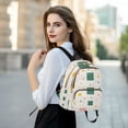 thumbnail image 6 of FORMRS Mini Backpack Purse for Women Travel Daypack Casual Shoulder Bag, Green Abstract Pattern, 6 of 7