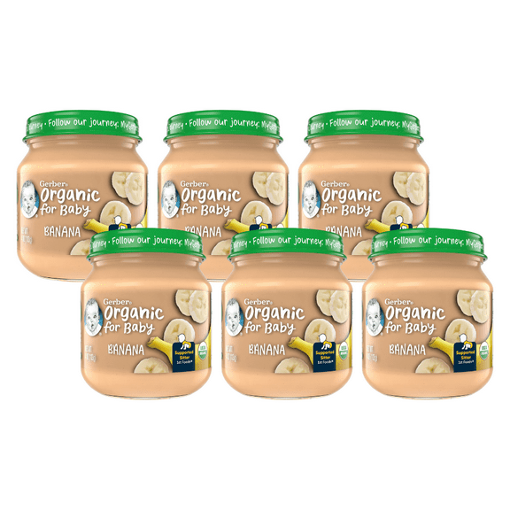 Gerber 1st Foods Baby Food Jars Organic Banana - 4 Ounce, 6 Count
