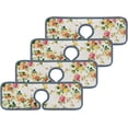 thumbnail image 3 of SKYSONIC Faucet Absorbent Mat 4 Pcs Retro Small Flowers Kitchen Faucet Splash Catcher Washable Counter Drying Pads Behind Faucet for Kitchen Bathroom, 3 of 7
