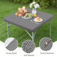 thumbnail image 4 of Black White Small Checkered Pattern Square Fitted Tablecloth with Elastic Edge,Square Table Cover,Washable Elastic Table Cover for Home Kitchen Party Decor 36"x36", 4 of 6