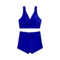 thumbnail image 2 of Women Bikini Set with Tie Side Boyshorts Two Piece Swimsuit High Waisted Bathing Suits Sexy Swimwear (Royal Blue, S), 2 of 2