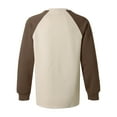 thumbnail image 4 of Ediodpoh Male Patchwork Contrasting Raglan Sleeve Round Neck Sweatshirt with Inner Long Sleeves Sweatshirt for Men Coffee M, 4 of 6