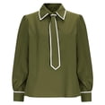 thumbnail image 4 of Eres Más Que una Camisa de Puntuación de Prueba Casual de Manga Larga Cuello Redondo Blusa de Poliéster Bufanda Camisa Top Mujer Sudadera de Moda, 4 of 6