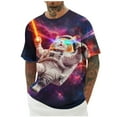 thumbnail image 3 of Afuyipoi Unisex 3D Print Shirts, Colorful Space Graphic Tees for Men Women Teens Hot Pink 3XL, 3 of 5