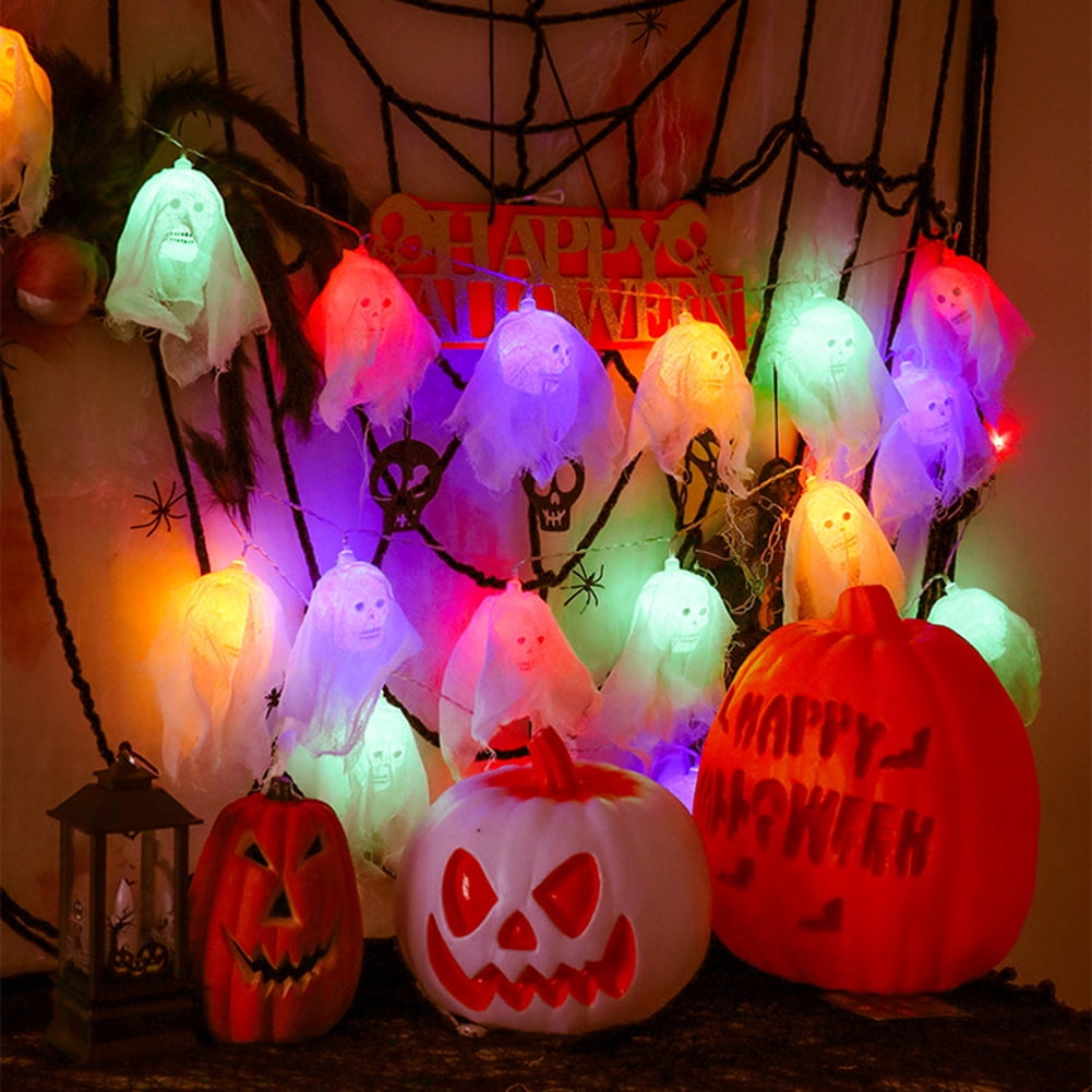 10pcs LED Fairy String Light Halloween Xmas Patty Holiday Decor Skull Shape Lamp