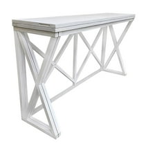 Pemberly Row Modern / Contemporary Wood Flip Top Bar Table in White