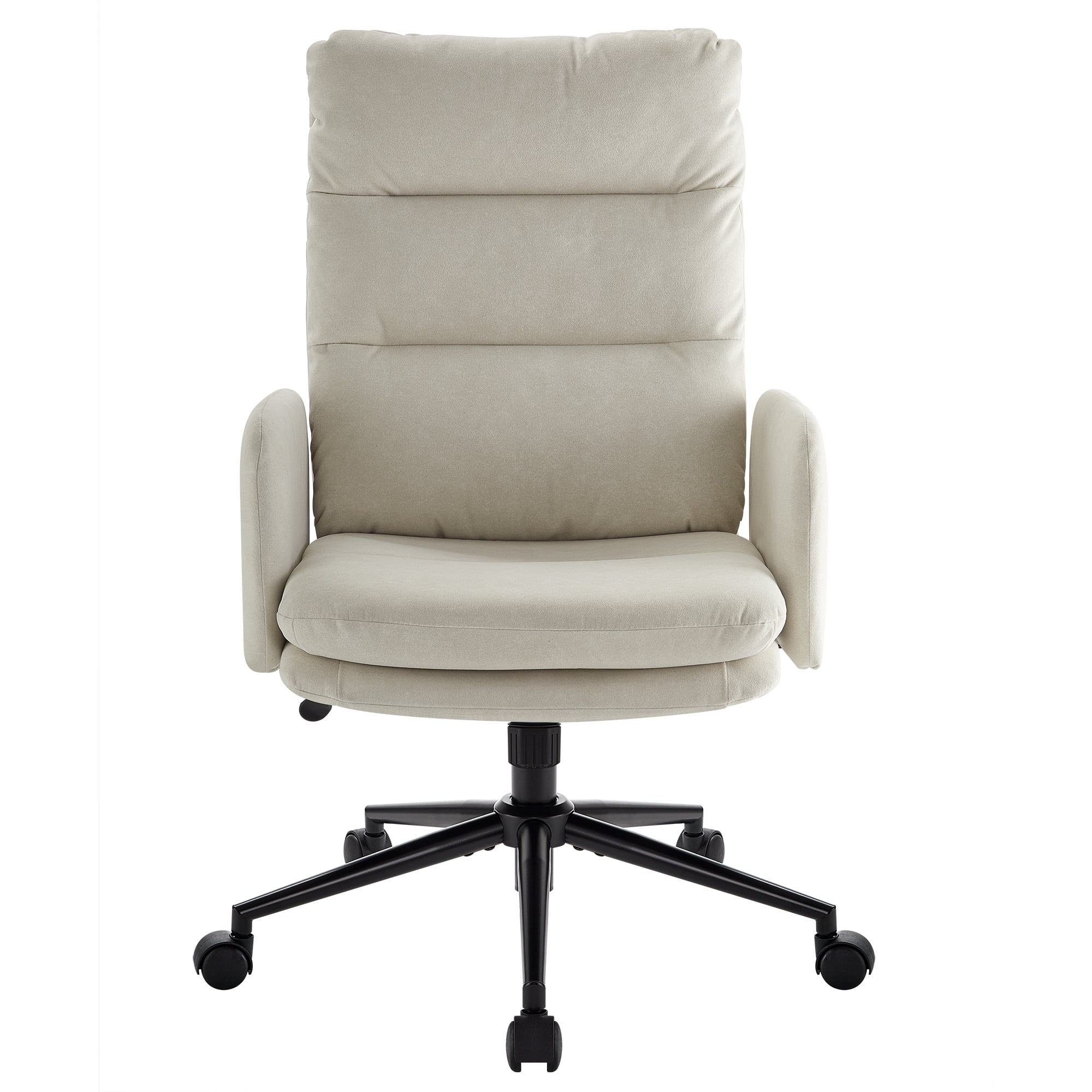 Swivel Office Chair, High-Back Ergonomic Desk Chair with Lumbar Support, Adjustable Height, Armrests & Wheels, Upholstered Computer Task Chair