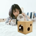 thumbnail image 5 of WORGEOUS 2pcs Cat House Toy Cat Cardboard House Cat Scratch Plaything Kitten Scratch House, 5 of 8