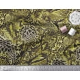 thumbnail image 3 of Soimoi Green Rayon Fabric Fish & Leopard Animal Skin Decor Fabric Printed Yard 56 Inch Wide, 3 of 3