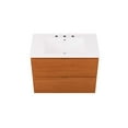 thumbnail image 4 of Wall Mount Sink Vanity Cabinet, Cherry White, Melamine Wood , Hotel Bedroom Bathroom, Modern Contemporary HB34107, 4 of 9