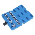 thumbnail image 1 of Crowfoot Wrench Set, Flare Nut Wrench Kit 10PCS 10-22mm 3/8 Inch Drive Wide Compatibility  for Fuel Brake Hydraulic Lines, 1 of 7