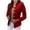 Red, variant on Jiyugala Women's Overcoat Casual Slim Top Button Long Sleeve Stand Collar Solid Business Jacket Trendy Office Short Coat