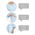 thumbnail image 3 of ANLIQI 100% Cotton Zipper Robes for Women 3/4 Sleeve Bathrobe Lightweight with Pockets Loungewear(Light Blue,M), 3 of 6