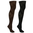 thumbnail image 2 of MeMoi Geometric Pattern Opaque Tights - Womens - Female, Q1/Q2, Dark Chocolate, 2 of 2
