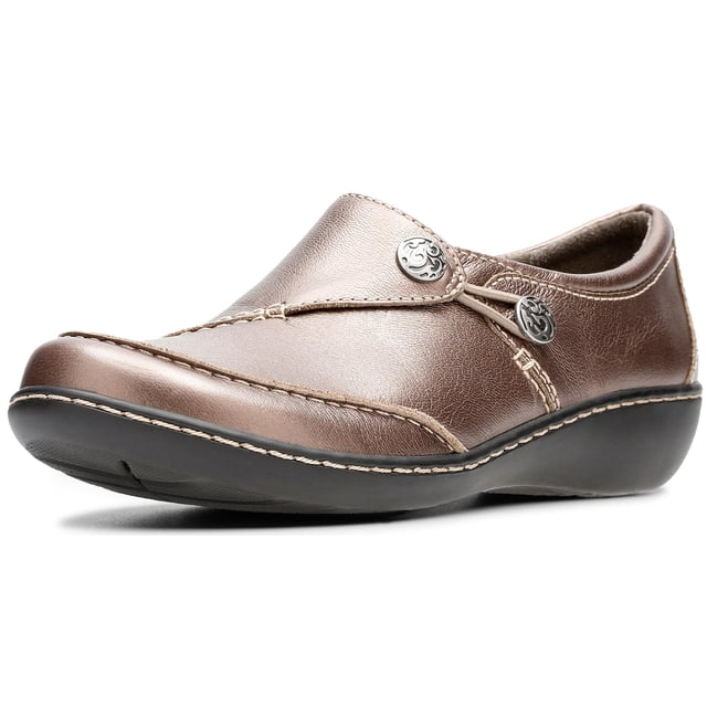 Mocasín Clarks Ashland Lane Q para Mujer Pewter Talla 9.5 Tacón 3.3 cm