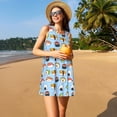 thumbnail image 3 of Lsque Kawaii Sushi (2) Pattern Summer Dresses for Women – Sleeveless T-Shirt Swing Sundress, Perfect for the Beach and Casual Days, 3 of 7