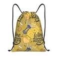 thumbnail image 1 of Xecao White Wine Seamless Pattern Sports Drawstring Backpack - String Swim Gym Bag with Wet Proof Pocket for Women&Men-Small, 1 of 6
