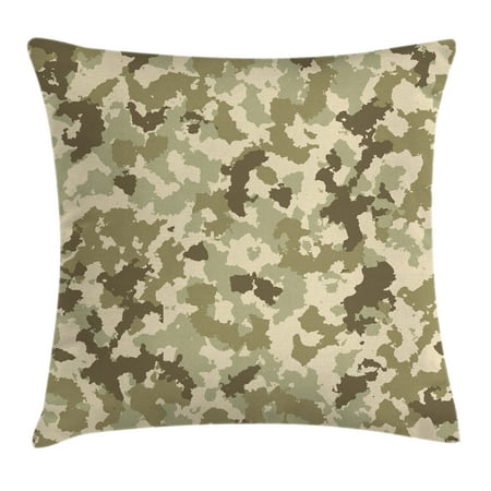 Camo Throw Pillow Cushion Cover Old Fashioned Camouflage Pattern