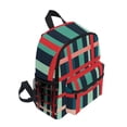 thumbnail image 2 of FORMRS Kids School Backpack with Front Zippered Pocket 12" Student Travel Daypack, Green Plaid, 2 of 6