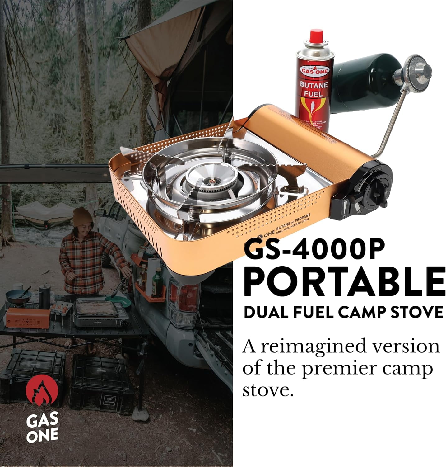 GasOne GS-4000P 1-Burner 120,000 BTU Propane or Butane Outdoor Stove with Carrying Case