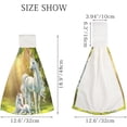 thumbnail image 6 of Hanging Towels 1 Pcs, Dish Towels Unicorn Mom and Baby on The Forest Absorbent Hand Towels with Hanging Loop Washcloth for Bathroom Kitchen, 6 of 6