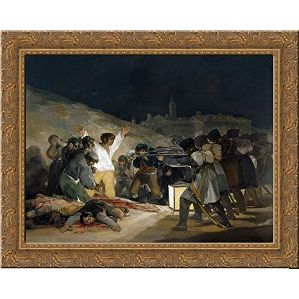 The Third of May 1808 (Execution of the Defenders of Madrid) 24x20 Gold Ornate Wood Framed