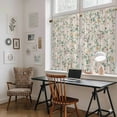 thumbnail image 5 of Spring Flowers Kitchen Curtains 54 Inch Length, Yellow Pink Floral Leaves Vintage Country Plants Tiers Curtains for Bathroom Bedroom Cafe, Light Filtering Window Treatment Drapes 2 Panels 42"Wx54"L, 5 of 8