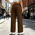 thumbnail image 7 of Women's Soft Fabric Slim Fit Sports Pants, Mid Elastic Waist, Drawstring Fitted, Pocket, Casual Lounge, Athletic Gym Fitness, Workout Leggings | UKHCCC,Brown L, 7 of 7