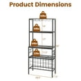 thumbnail image 3 of Gymax 3-Tier Wine Rack Coffee Bar Station w/Power Outlets Hooks Glass Holders Gray, 3 of 10