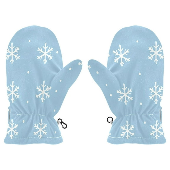 Cozy Kids Winter Gloves with Adjustable Fit,Snowflakes Pattern Perfect for Outdoor Fun