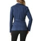 thumbnail image 3 of BLAZER DE TRABAJO DE MANGA LARGA CON CINTURÓN DE SUEDE SINTÉTICO PARA MUJERES INSPIRE CHIC TALLA XS AZUL OSCURO, 3 of 5