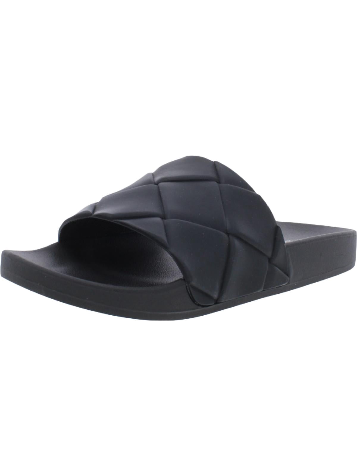 Steve Madden Womens Soulful Slides Pool Footbed Sandals Black 9 Medium  (B,M) - Walmart.com