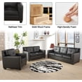 thumbnail image 5 of Gewnee 57" Faux Leather Upholstered Loveseats with Nailhead Trim for Living Room,Black, 5 of 8