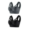 thumbnail image 1 of Yuyuzo 2 Pack Plus Size Womens Sport Bras Full Coverage Wireless Seamless Padded Lifting Push up Bras, 1 of 2