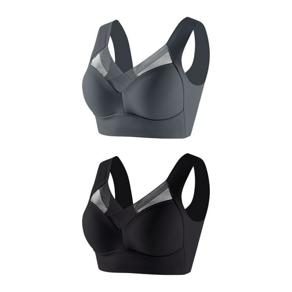 Bigersell T Shirt Bra Clearance Women's Underwire Underwear Thin Lace Solid Color Push-Up Adjustment Bra Bandeau Bra Style F-438 Black XL