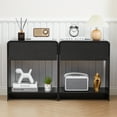 thumbnail image 4 of Wirrytor Nightstand Set of 2 with Charging Station for Bedroom , Wood Wide Bedside Table with Drawer and Shelf, Wide Side Table with Storage for Home Office, End Table for Living Room,Black, 4 of 9