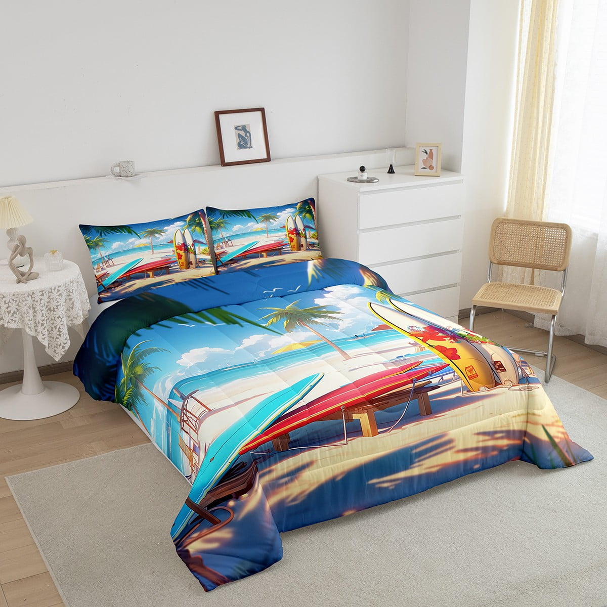 YST Ocean King Comforter Set For Kids Boys Girls Hawaii Beach