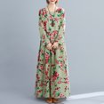 thumbnail image 1 of Vestido de mujer Estampado floral O-cuello Manga larga Vintage Casual Playa suelta Vacaciones Eccomum XX-grande, 1 of 7