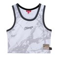 thumbnail image 2 of Women's Mitchell & Ness White Chicago Bulls Hardwood Classics Marble Cropped Tank Top, 2 of 3