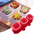 thumbnail image 4 of Dream Lifestyle 3 Cavities Ice Mold Temperature-resistant Reusable Soft Texture 3D Square Flowerpot Silicone Mold Handicrafts Tool, 4 of 8