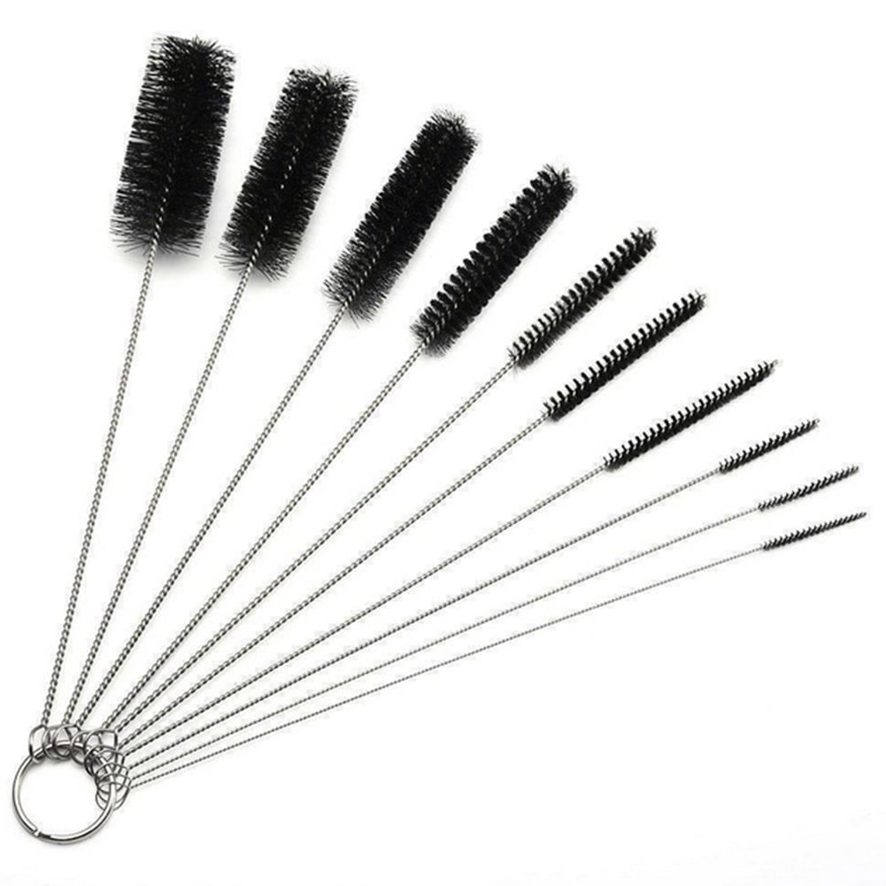 10x Nylon Tube Brushes Pipe Cleaning Brush Drinking Straw Glasses Keyboard Brush 