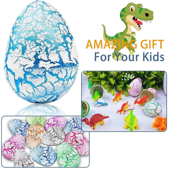 Easter Dinosaur Eggs Hatching Dino Egg Grow in Water Crack with Assorted Color Hunting Game Easter Basket Stuffers Birthday Easter Gifts Party Favors for Toddler Kids 3-10 Boys Girls