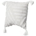 thumbnail image 4 of 16" Handwoven Cotton Throw Pillow Cover with White Tufted Patterns and Tassel Corners, 4 of 10