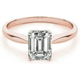 thumbnail image 2 of JewelMore 1/4ct Certified 14K-Rose Gold Emerald-Cut Diamond Solitaire Engagement Ring in Gold (H-I/VS2-SI1), 2 of 6