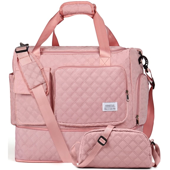 Gynky Travel Duffle Bag Weekender Bags for Women with Shoe Compartment Carry on Overnight Bag with Toiletry Bag Hospital Bag for Labor and Delivery Weekender Overnight Bag for Trave Sport Hospital