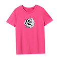 thumbnail image 4 of Camiseta de mujer Verano Transpirable Mujer Activewear Camiseta de cuello redondo para vacaciones Rosa Rosa, 4 of 7
