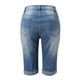 thumbnail image 4 of MKLEKYY Pantalones Cortos De Verano Para Mujer, Pantalones Cortos Sexis De Jean De Cintura Alta, Pantalones Cortos Ajustados Con Agujeros Y Bolsillo, Pantalones Cortos Holgados Informales De Verano, 4 of 4