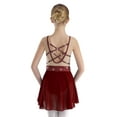 thumbnail image 2 of Doomiva Figure Skating Dress for Kids Girls Rhinestone Sleeveless Ballet Lyrical Dance Leotard Performance Dancewear Burgundy 14, 2 of 7